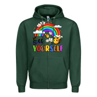 Sports Green bee yourself Zipper Hoodie - LillyAllenDesigns