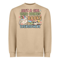 Mushroom just a girl who brings books everywhere Heavyweight Sweatshirt - MaliasSmallBusiness