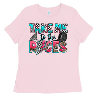Bubblegum Pink take me to the races Ladies Tee - Zillion Design Studio
