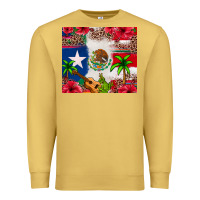 Antique Gold Mexican and Puerto Rico flag Premium Sweatshirt - texasbilliewilder