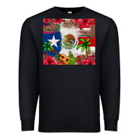 Black Mexican and Puerto Rico flag Premium Sweatshirt - texasbilliewilder