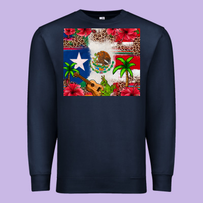 Mexican And Puerto Rico Flag Premium Sweatshirt Designed By Texasbilliewilder