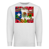 Oatmeal Heather Mexican and Puerto Rico flag Premium Sweatshirt - texasbilliewilder