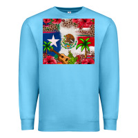 Ocean Blue Mexican and Puerto Rico flag Premium Sweatshirt - texasbilliewilder