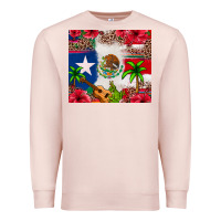 Pale Pink Mexican and Puerto Rico flag Premium Sweatshirt - texasbilliewilder