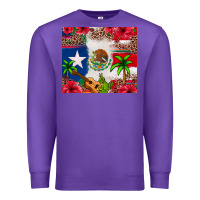Purple Mexican and Puerto Rico flag Premium Sweatshirt - texasbilliewilder