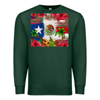 Sports Green Mexican and Puerto Rico flag Premium Sweatshirt - texasbilliewilder