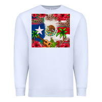 White Mexican and Puerto Rico flag Premium Sweatshirt - texasbilliewilder