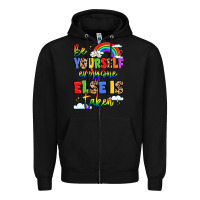 Black be yourself everyone else in taken Zipper Hoodie - LillyAllenDesigns