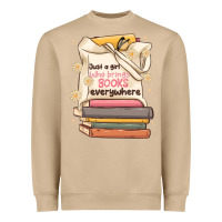 Mushroom just a girl who brings books everywhere Heavyweight Sweatshirt - MaliasSmallBusiness