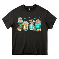 Asphalt daisy coffee cups Heavy Core Tee - Zillion Design Studio