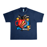Navy hockey coffee Urban Heavy Tee - AdoDesignShop