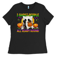 Black I Ghost People All Ready Round Ladies Tee - texasbilliewilder