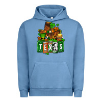 Pigment Pebble Blue St. Patrick's Texas map Urban Hoodie - OliviaCreatesArt