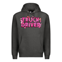 Charcoal Heather Breast Cancer truck driver Premium Hoodie - texasbilliewilder