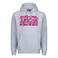 Heather Grey Breast Cancer truck driver Premium Hoodie - texasbilliewilder