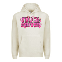 Oatmeal Heather Breast Cancer truck driver Premium Hoodie - texasbilliewilder