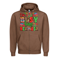 Chestnut too busy being hermosa Zipper Hoodie - LillyAllenDesigns