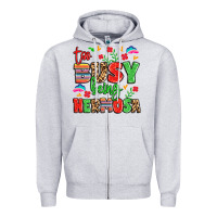 Heather Grey too busy being hermosa Zipper Hoodie - LillyAllenDesigns