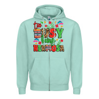 Seafoam too busy being hermosa Zipper Hoodie - LillyAllenDesigns