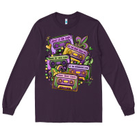 Plum mardi gras cassette tapes Long Sleeve Tee - MaliasSmallBusiness