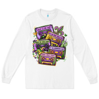 White mardi gras cassette tapes Long Sleeve Tee - MaliasSmallBusiness