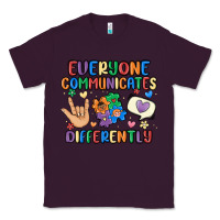 Plum everyone communicates differently Classic Tee - MaliasSmallBusiness