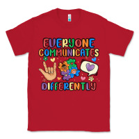 Red everyone communicates differently Classic Tee - MaliasSmallBusiness