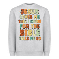 Heather Grey jesus loves me this i know for the bible tells me Heavyweight Sweatshirt - MaliasSmallBusiness