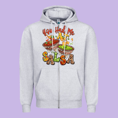 You Had Me At Salsa Zipper Hoodie Designed By Lillyallendesigns