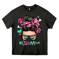 Asphalt dog mom messy bun Heavy Core Tee - Zillion Design Studio