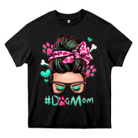 Black dog mom messy bun Heavy Core Tee - Zillion Design Studio