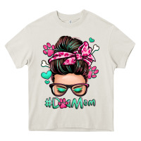 Cream dog mom messy bun Heavy Core Tee - Zillion Design Studio