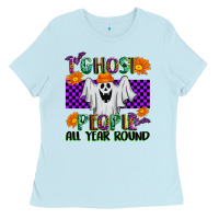 Baby Blue I Ghost People All Year Round Ladies Tee - texasbilliewilder
