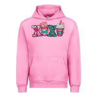 Fuchsia Pink xoxo coffee cups Urban Hoodie - OliviaCreatesArt