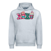 Heather Grey xoxo coffee cups Urban Hoodie - OliviaCreatesArt