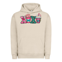 Pigment French Oak xoxo coffee cups Urban Hoodie - OliviaCreatesArt