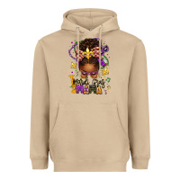 Mushroom mardi gras mama afro messy bun Heavyweight Hoodie - texasbilliewilder