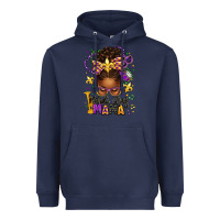 Navy mardi gras mama afro messy bun Heavyweight Hoodie - texasbilliewilder