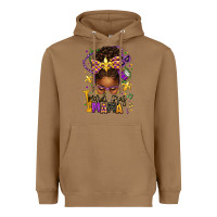 Toasted Coconut mardi gras mama afro messy bun Heavyweight Hoodie - texasbilliewilder