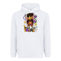 White mardi gras mama afro messy bun Heavyweight Hoodie - texasbilliewilder