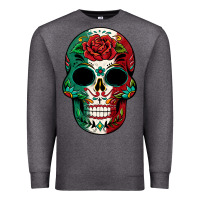 Charcoal Heather Mexican Skull Premium Sweatshirt - texasbilliewilder