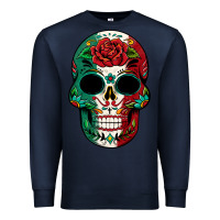 Navy Mexican Skull Premium Sweatshirt - texasbilliewilder