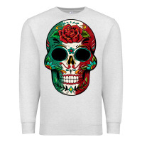 Oatmeal Heather Mexican Skull Premium Sweatshirt - texasbilliewilder