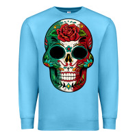 Ocean Blue Mexican Skull Premium Sweatshirt - texasbilliewilder