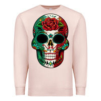 Pale Pink Mexican Skull Premium Sweatshirt - texasbilliewilder