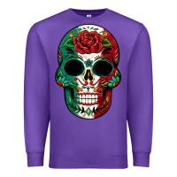 Purple Mexican Skull Premium Sweatshirt - texasbilliewilder