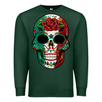 Sports Green Mexican Skull Premium Sweatshirt - texasbilliewilder