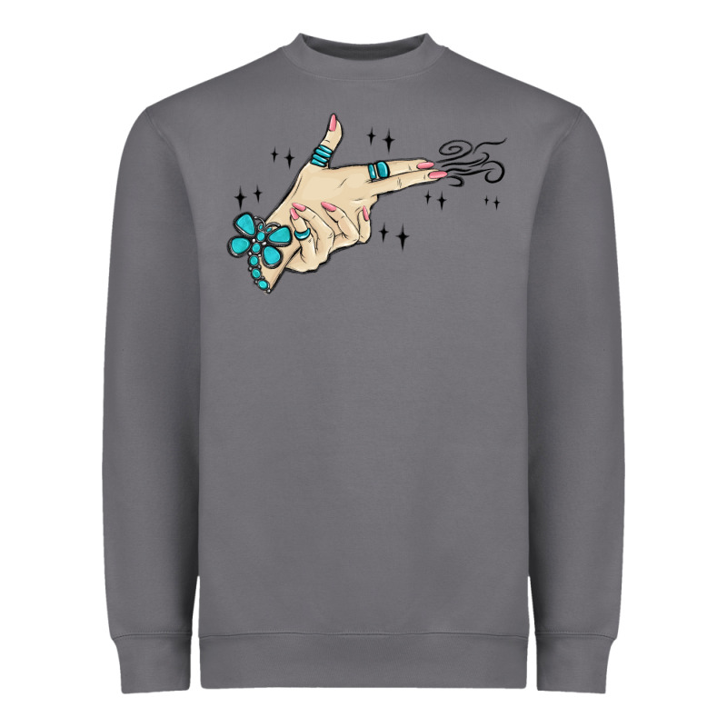 Western Turquoise Gun Hand Heavyweight Sweatshirt by MaliasSmallBusiness | Teevron