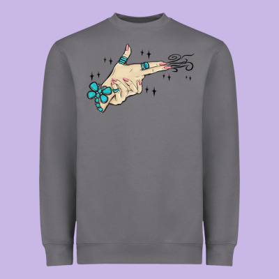 Western Turquoise Gun Hand Heavyweight Sweatshirt Designed By Maliassmallbusiness